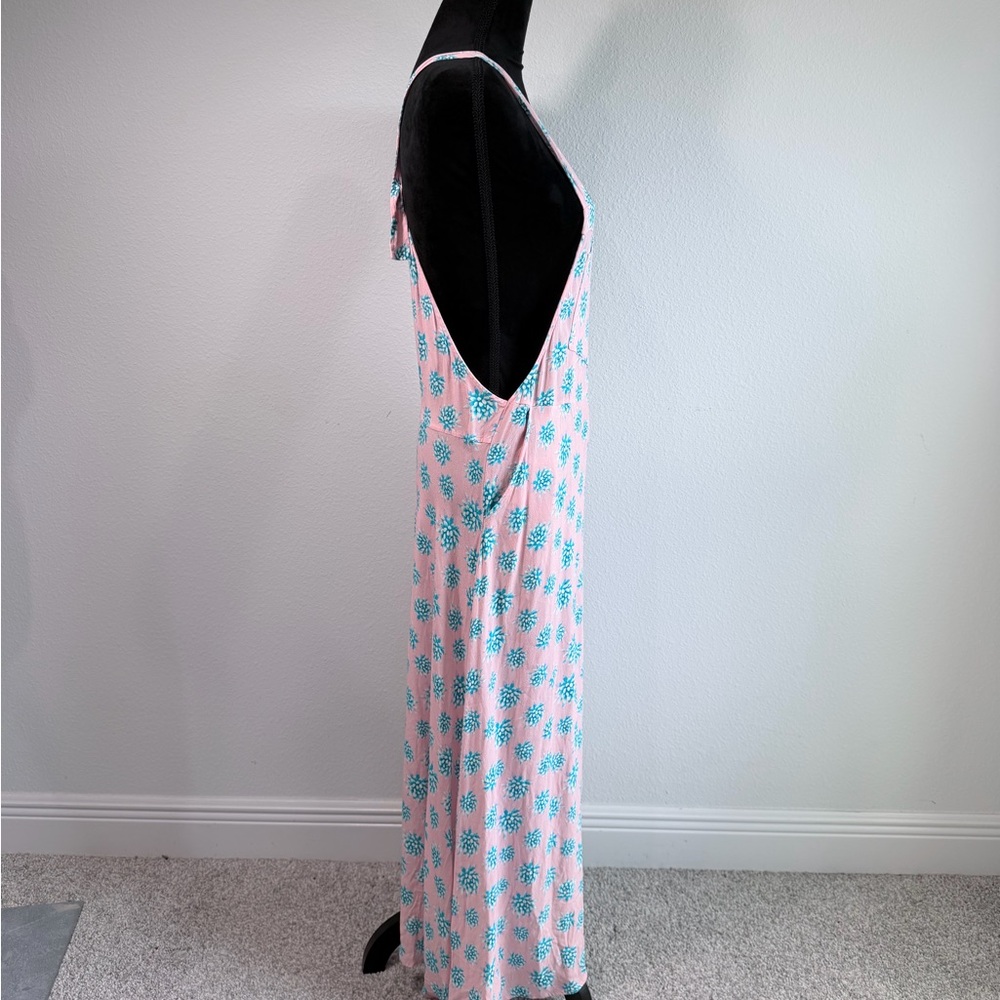 Tori Praver Swimwear Pink Floral Maxi Cover Up Dress Size 3 Boho Beach - Picture 4 of 10